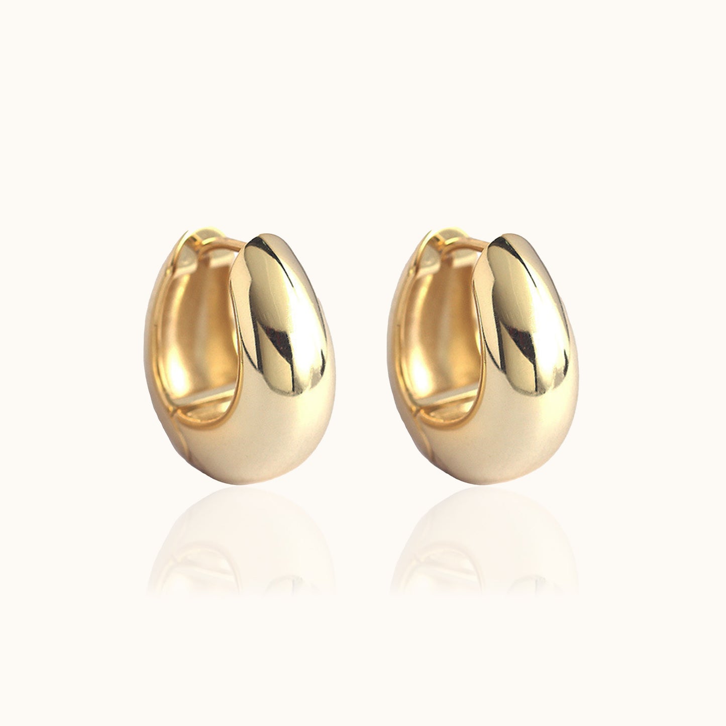 Chunky Thick Huggie Hoops Earrings