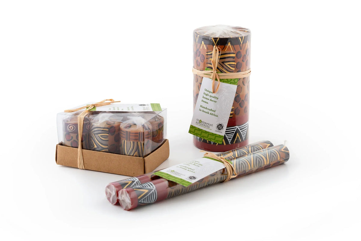 Animal Print Painted Candles