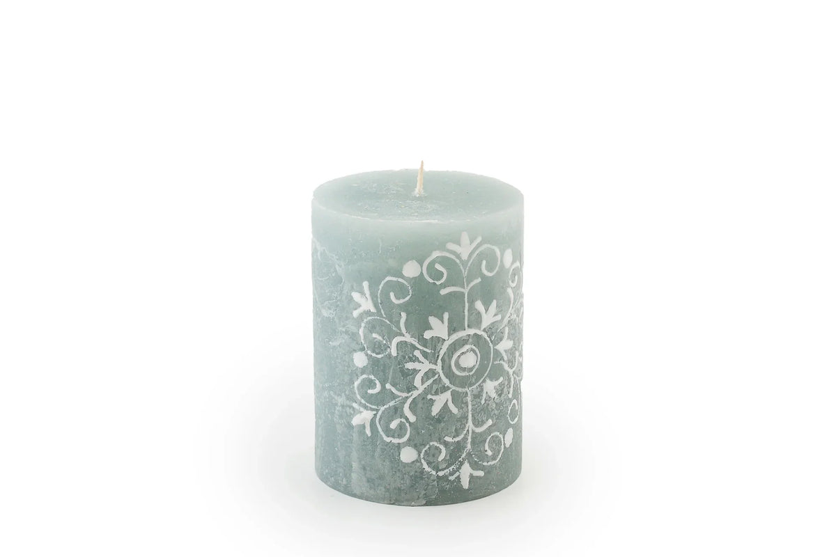 Henna Duck Egg Painted Candles