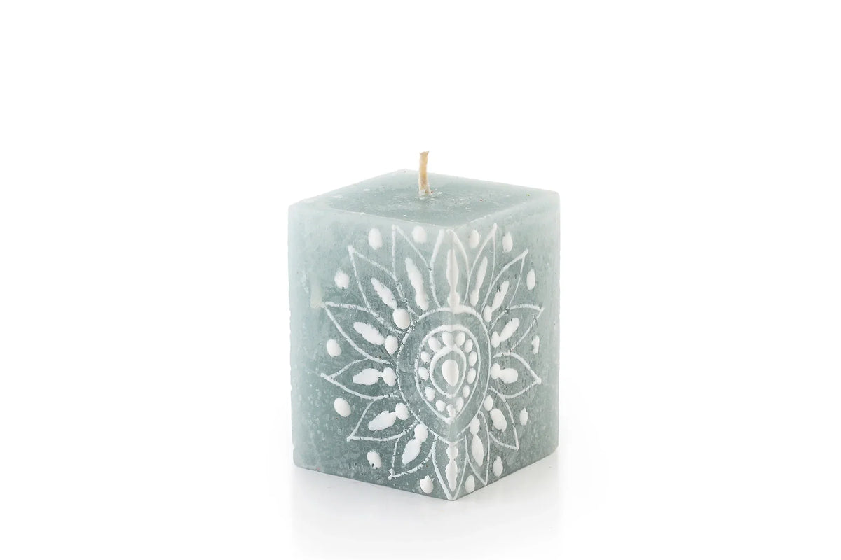 Henna Duck Egg Painted Candles
