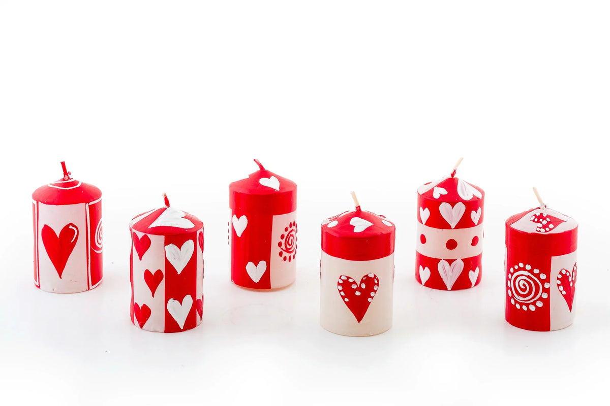 Valentine's Day Painted Candle