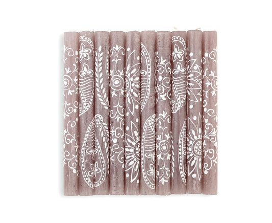 Henna Brown Painted Candles - SALE!