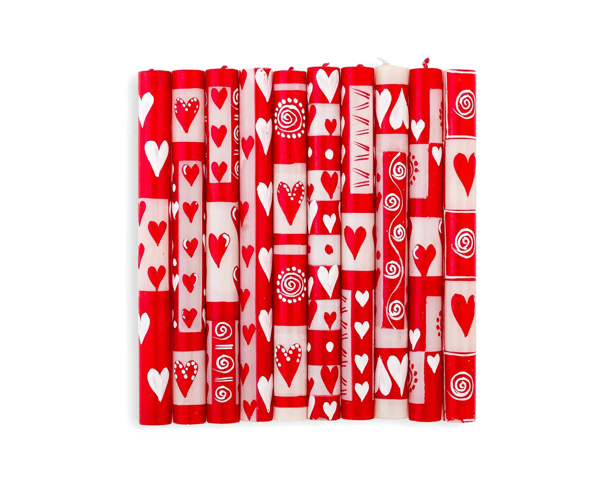 Valentine's Day Painted Candle