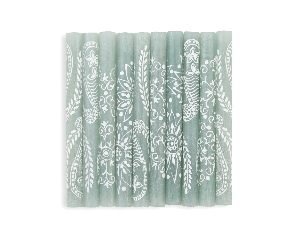 Henna Duck Egg Painted Candles