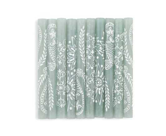 Henna Duck Egg Painted Candles