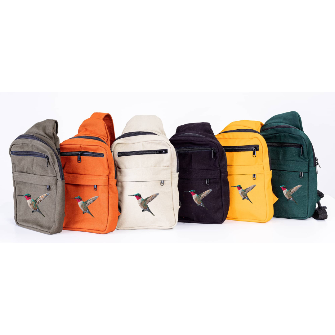 Umoja hummingbird canvas sling bag travel lifestyle