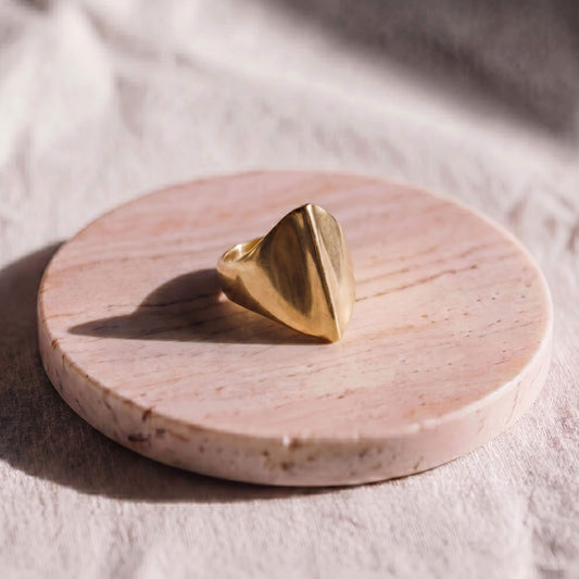 Tunu Adjustable Brass Statement Ring for Women Ecodunia