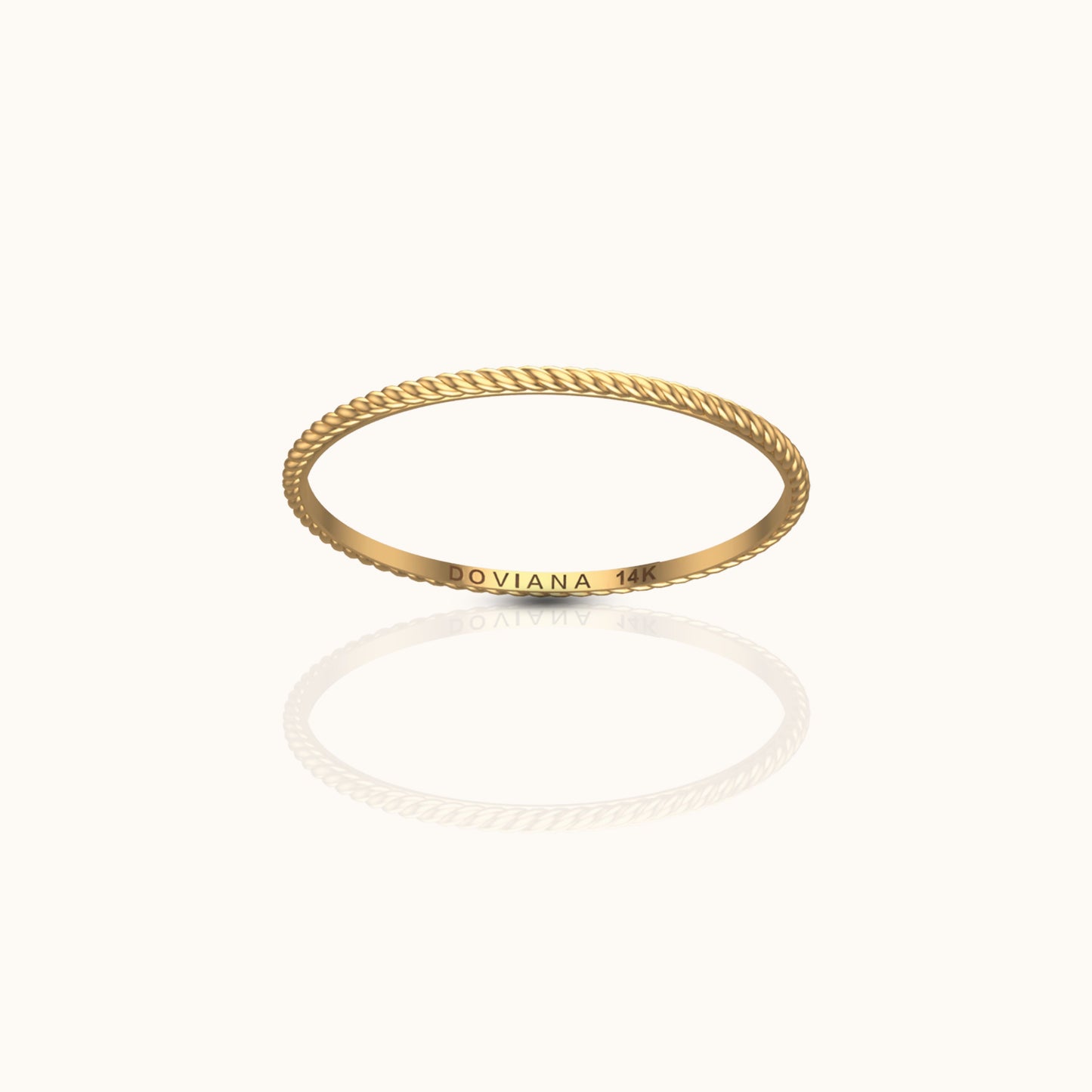 14K Solid Gold Twisted Rope Ring