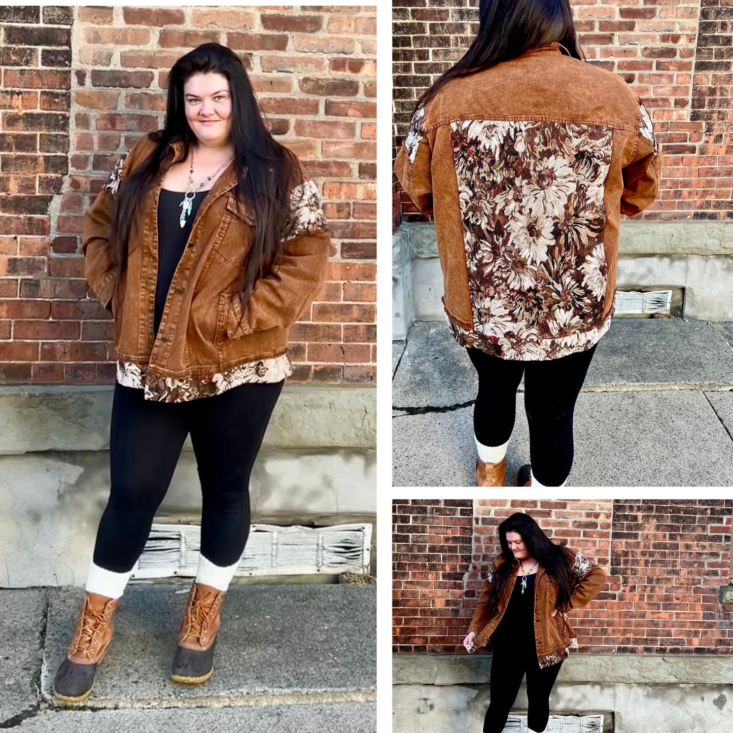 Woodstock Dreams Limited Edition Floral Contrast Stone Wash Denim Jacket