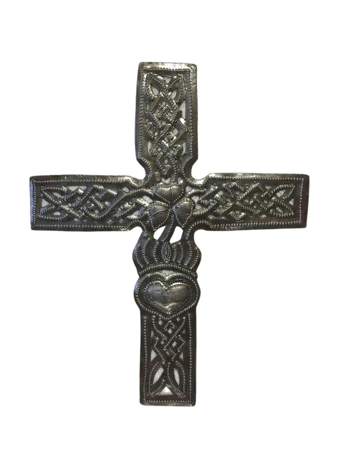 Small Celtic Wall Cross, Haitian Metal, Fair Trade 7.25