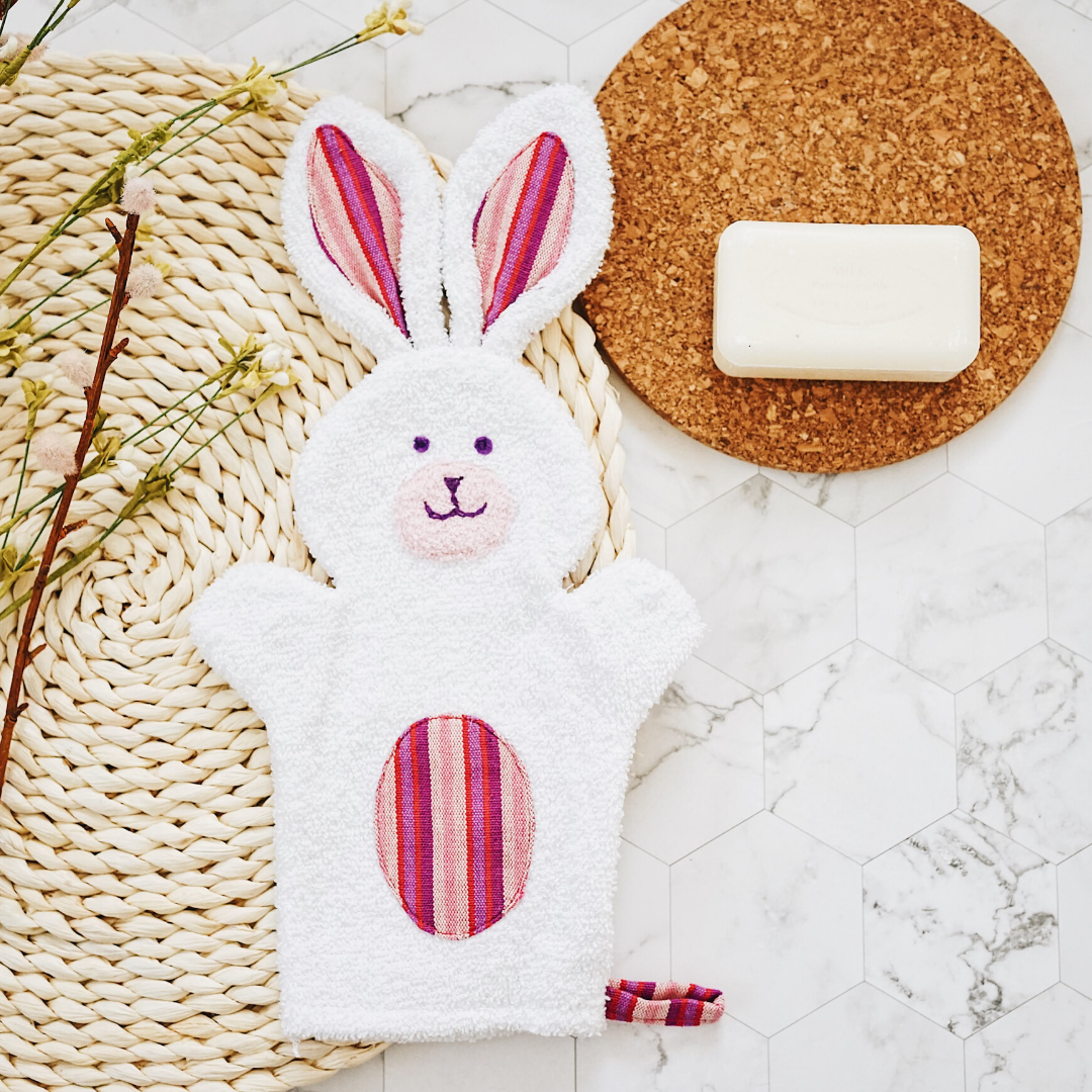 Bunny Puppet Washcloth - Clover the Rabbit