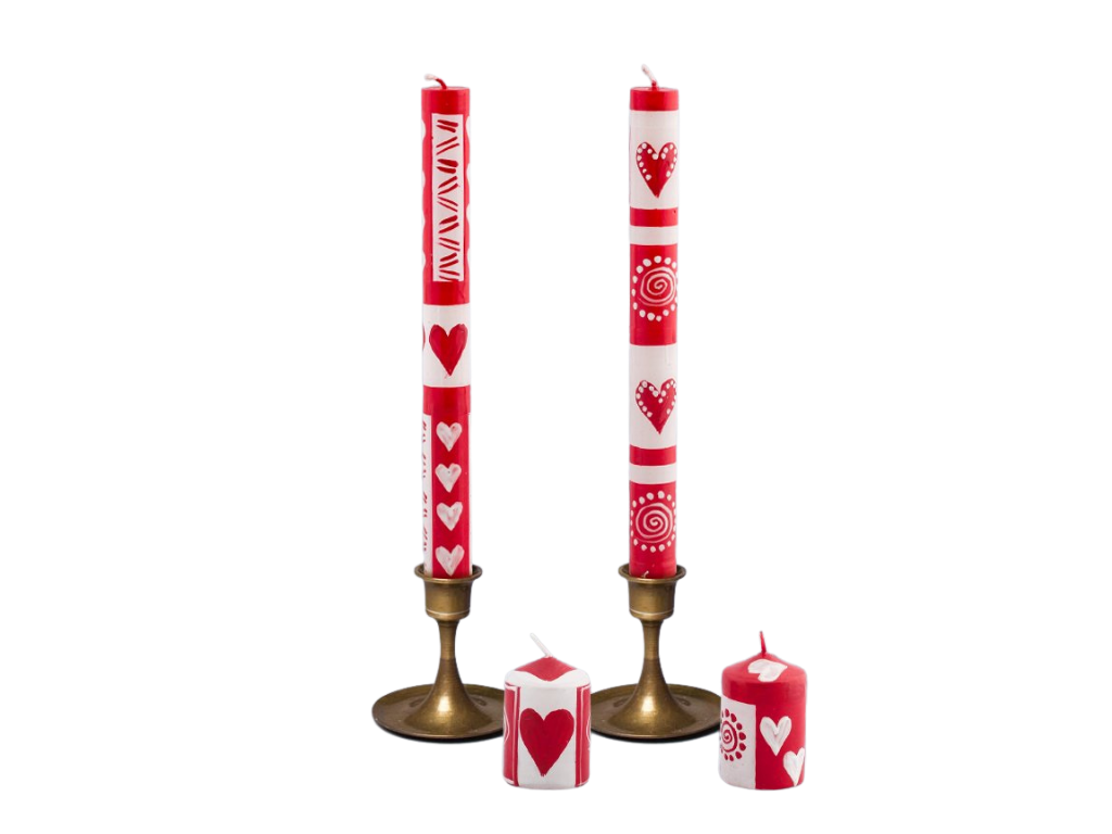 Valentine's Day Painted Candle