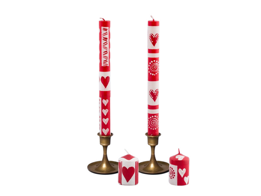 Valentine's Day Painted Candle