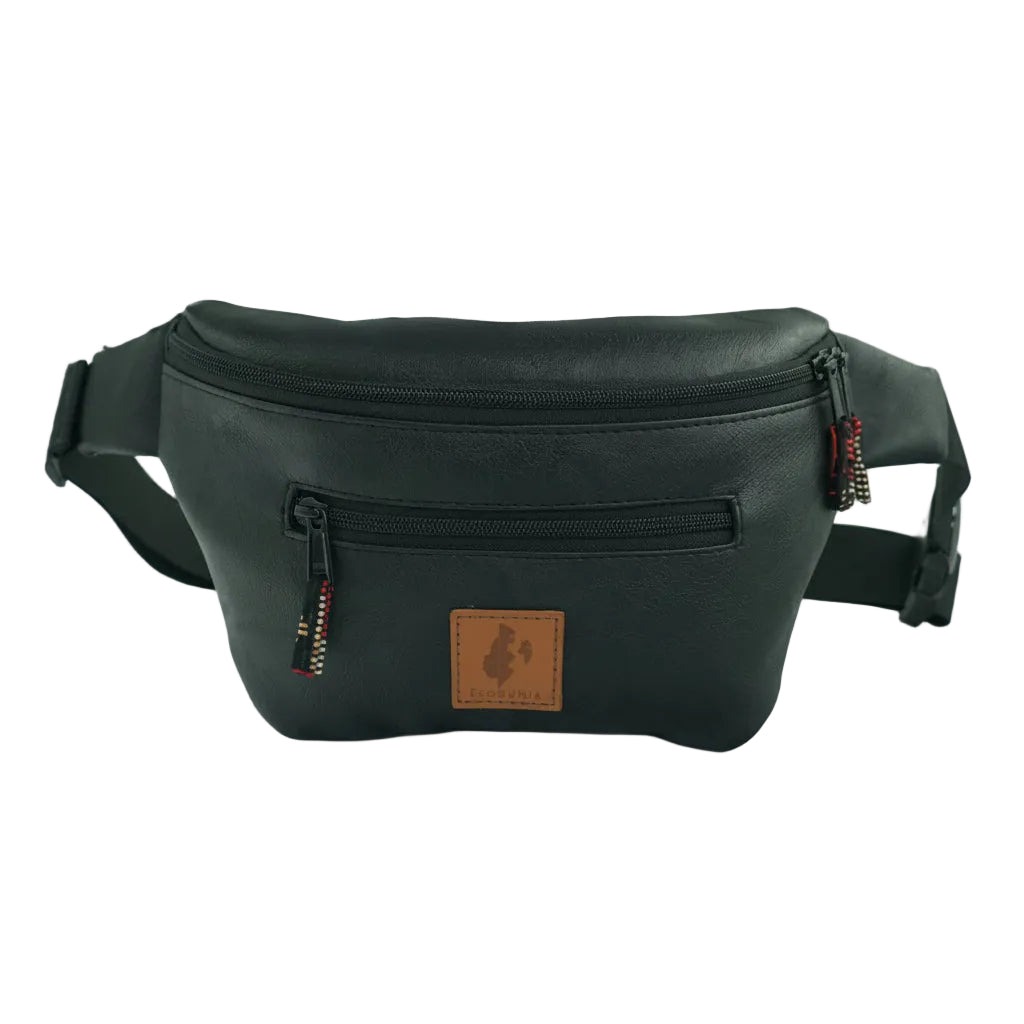Black Vegan Crossbody Fanny Pack #color_black