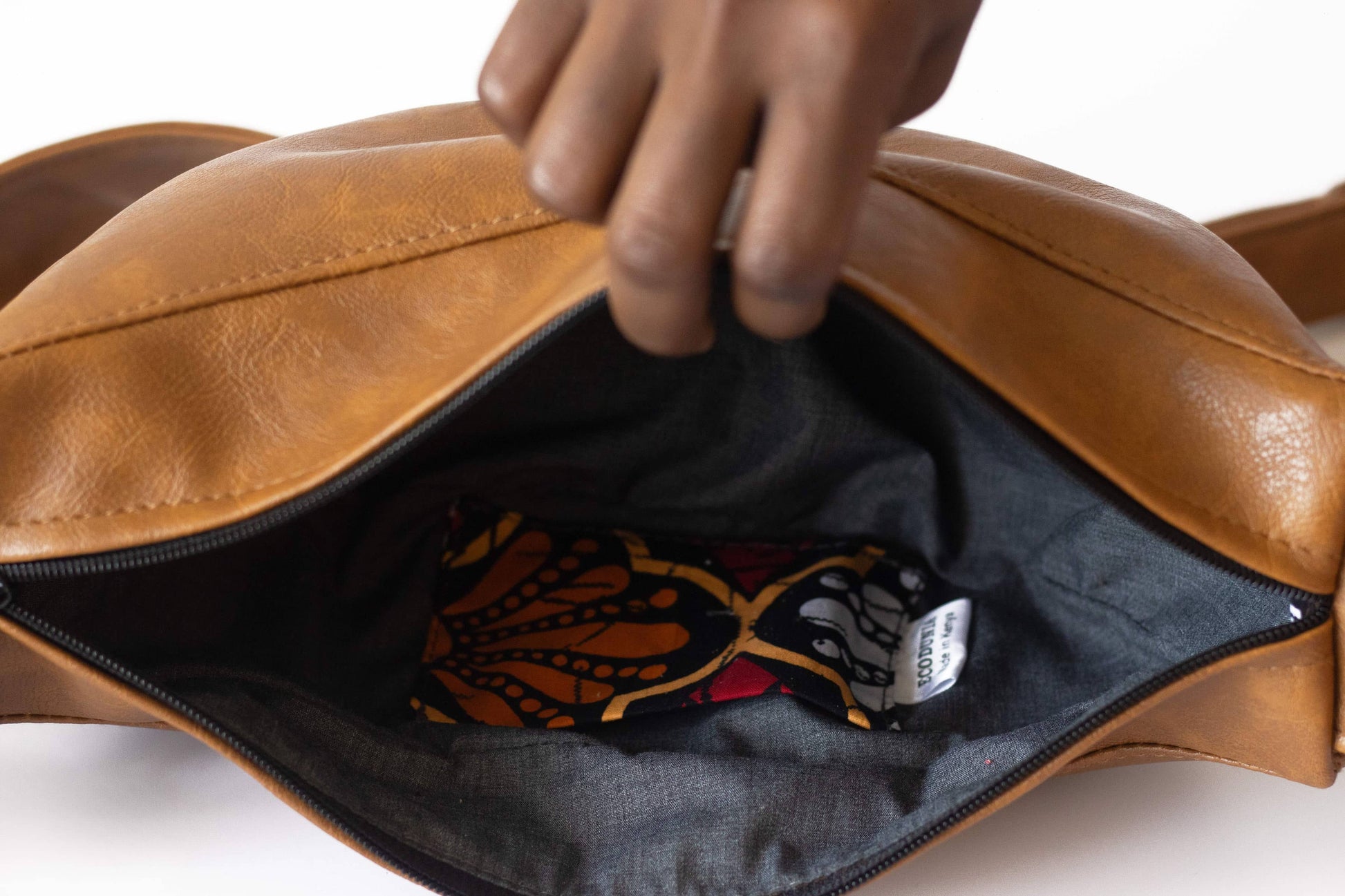 Round Mini Vegan Leather Crossbody Shoulder Bag #color_brown