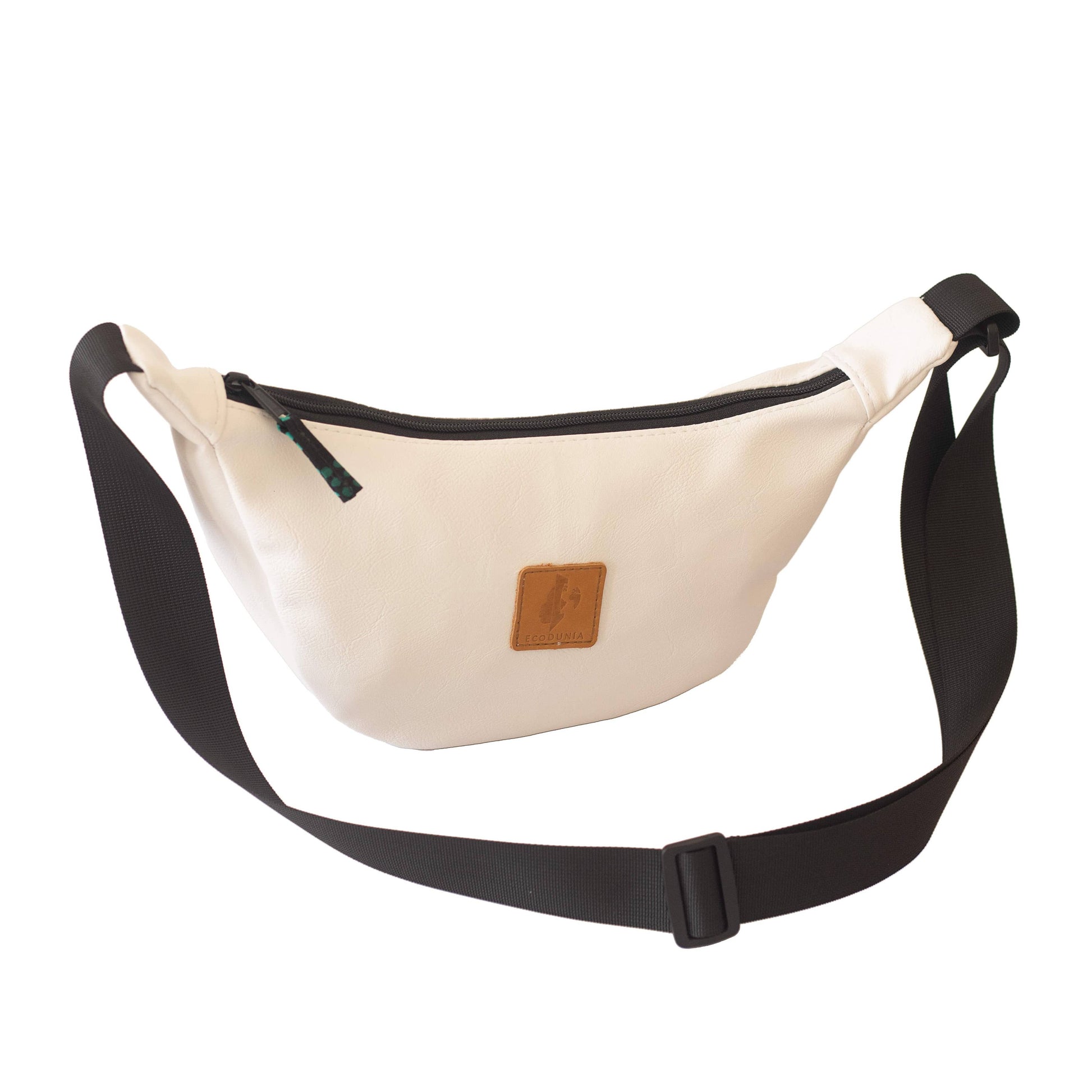 Round Mini Vegan Leather Crossbody Shoulder Bag #color_white