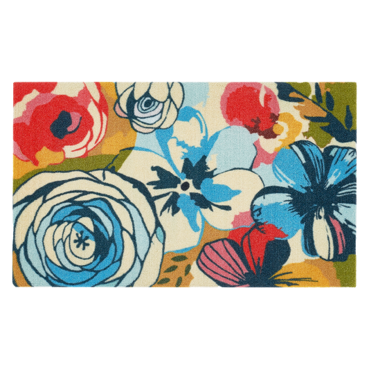 Watercolor Floral Outdoor Nylon Doormat - 18" x 30"