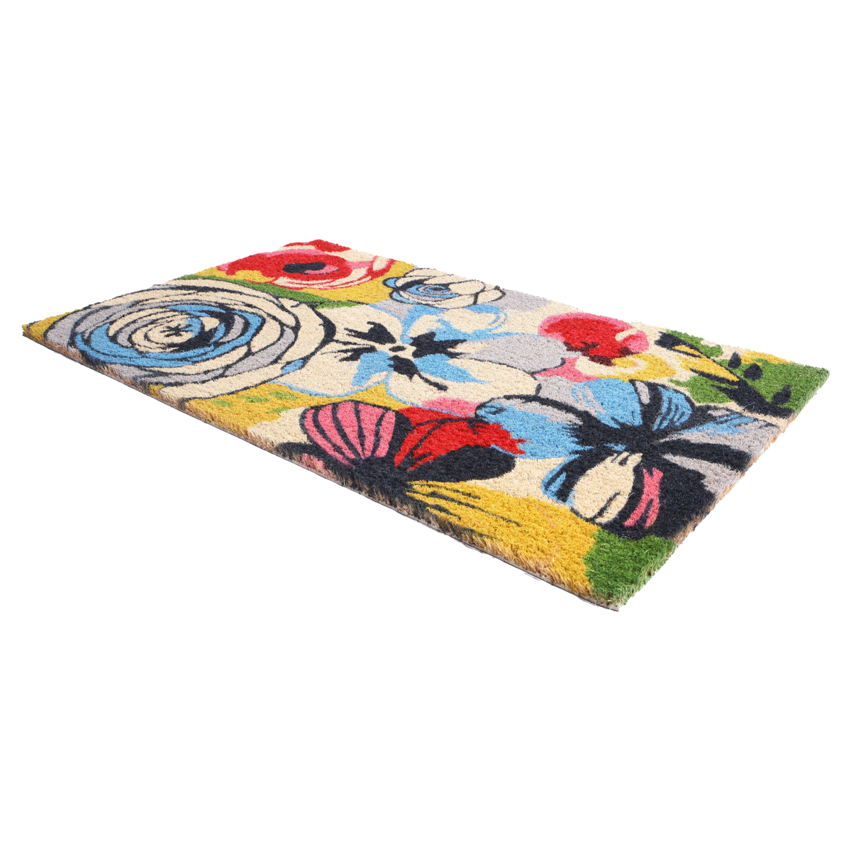 Watercolor Floral Coir Doormat