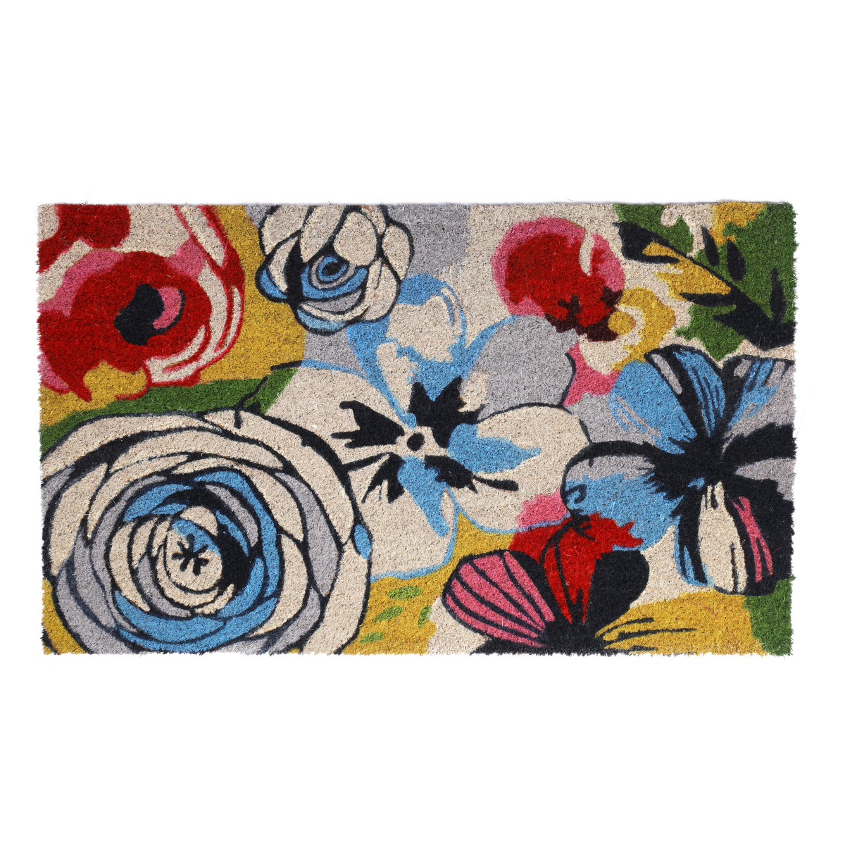 Watercolor Floral Coir Doormat
