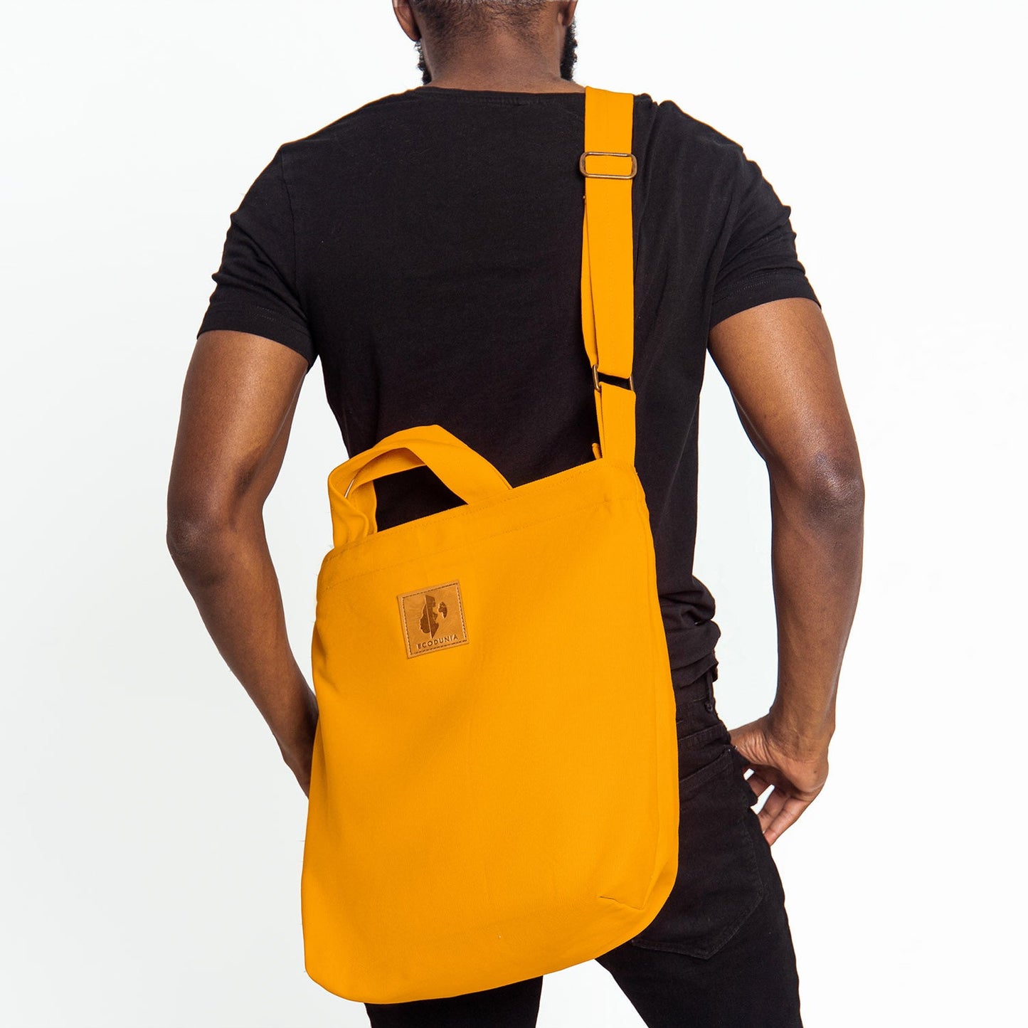 Canvas Carry-All Crossbody Bag for Men & Women | Amani #color_orange