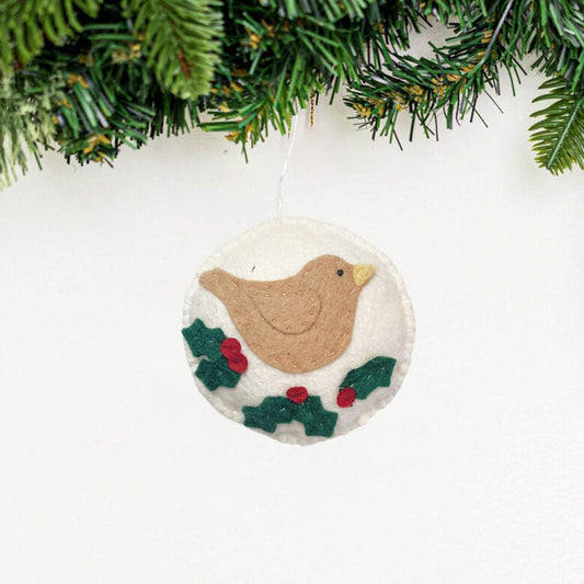 Whimsical Felt Bird Ornament