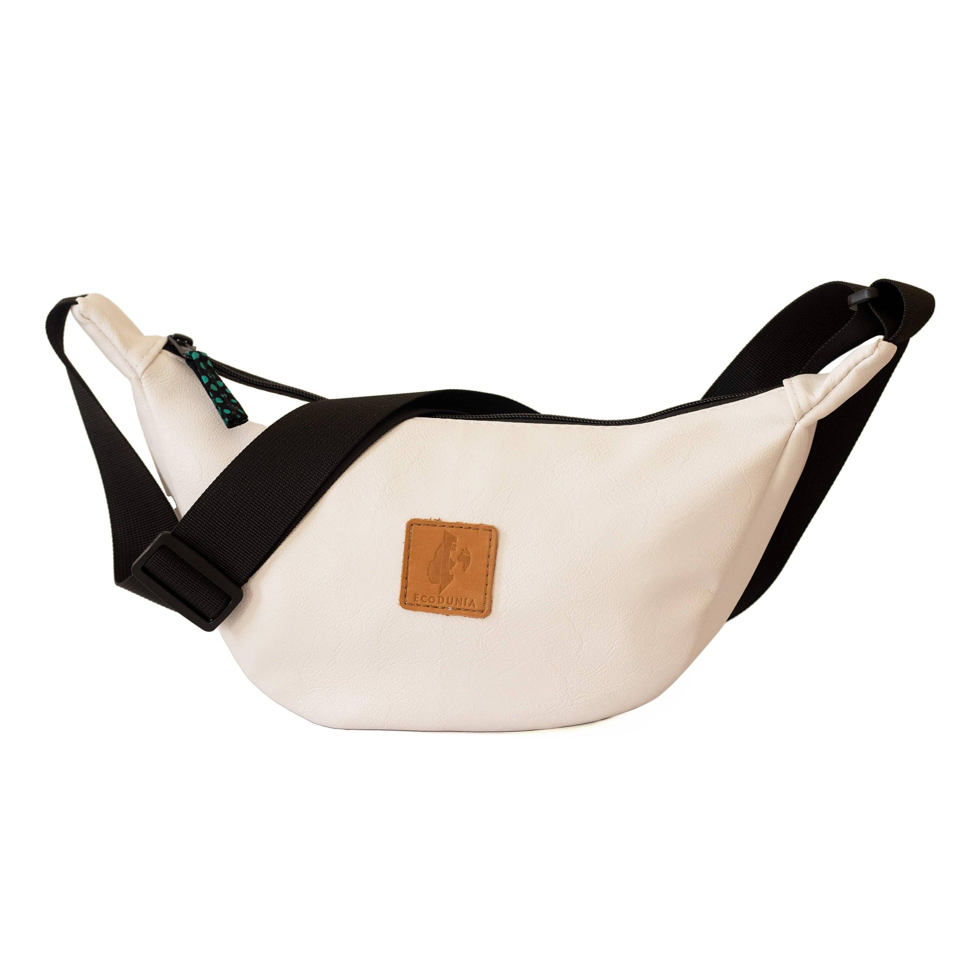 Round Mini Vegan Leather Crossbody Shoulder Bag #color_white