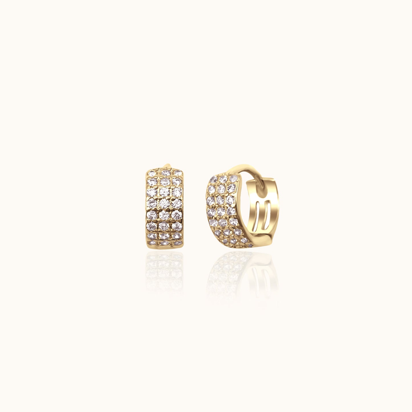 Wide CZ Hoop Earrings