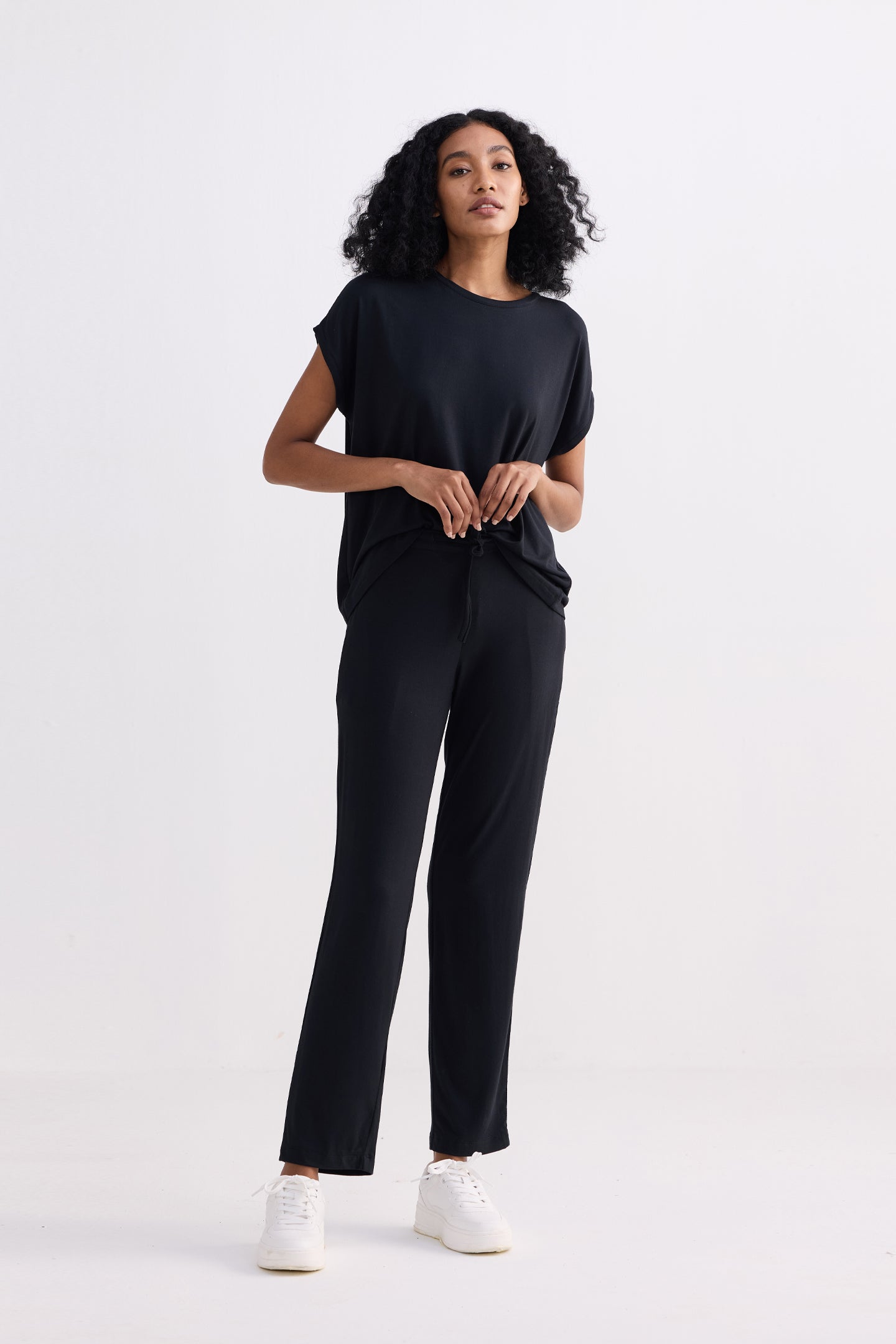 Relaxed Tee Set in Black Moodshot