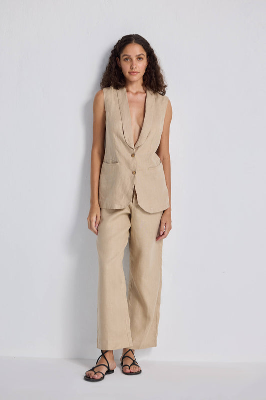 Wide Leg Pants in Hemp Front
