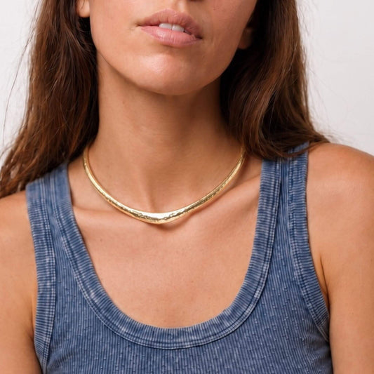 Wide Neck Cuff Brass Choker Necklace for Women | Msala - EcoDunia