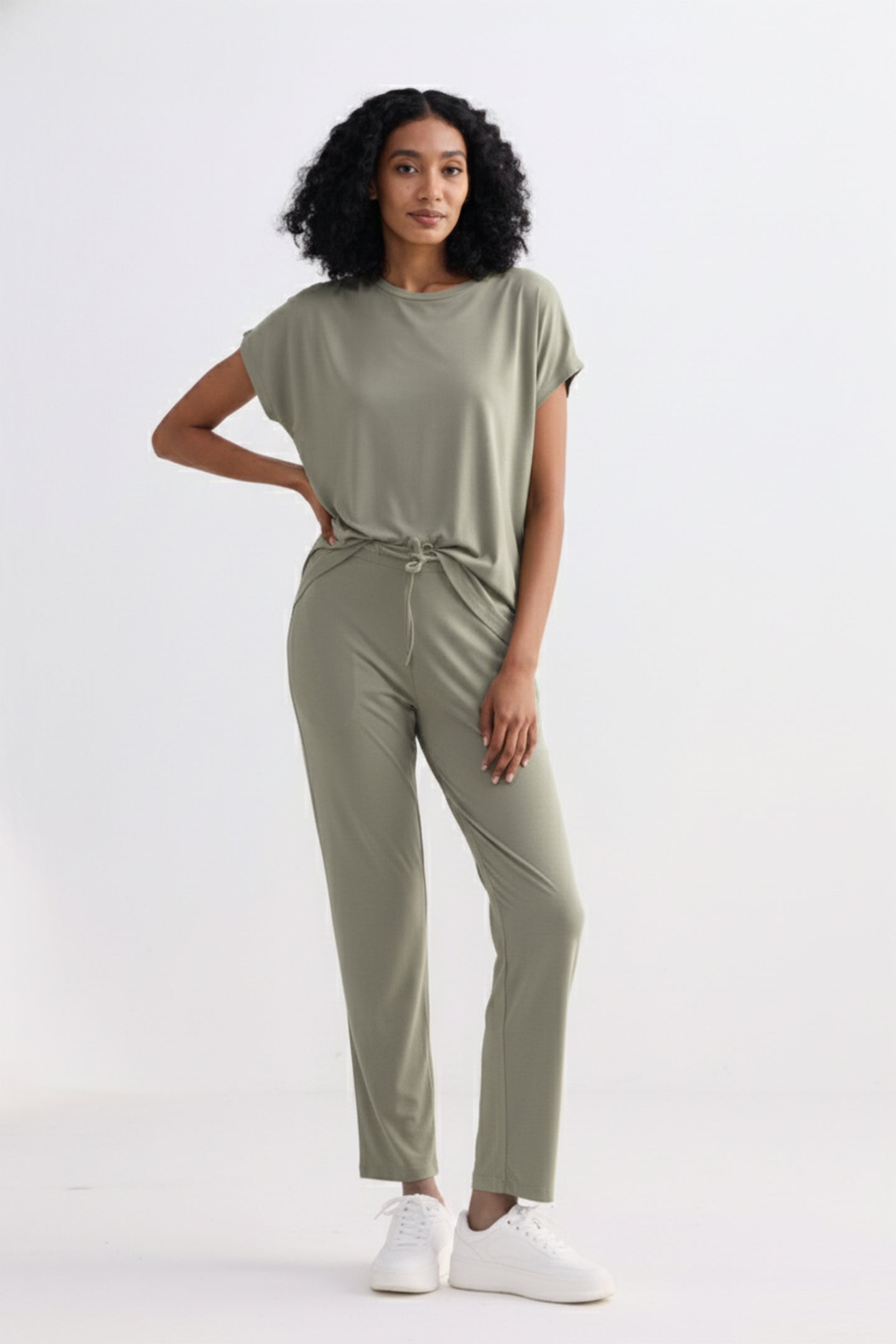 Wide Leg Pant in Olive