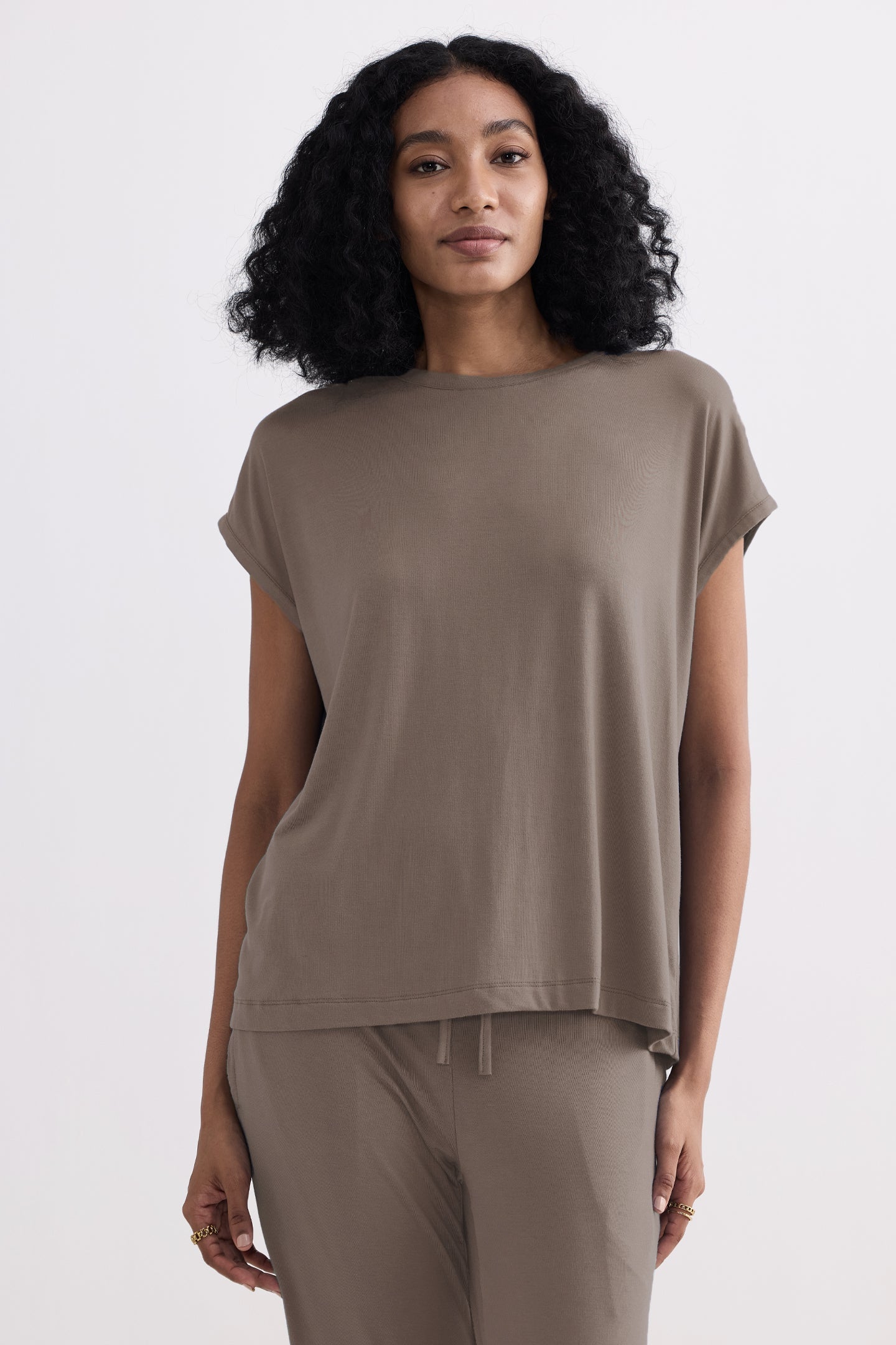 Wide Leg Pant in  Earth Grey