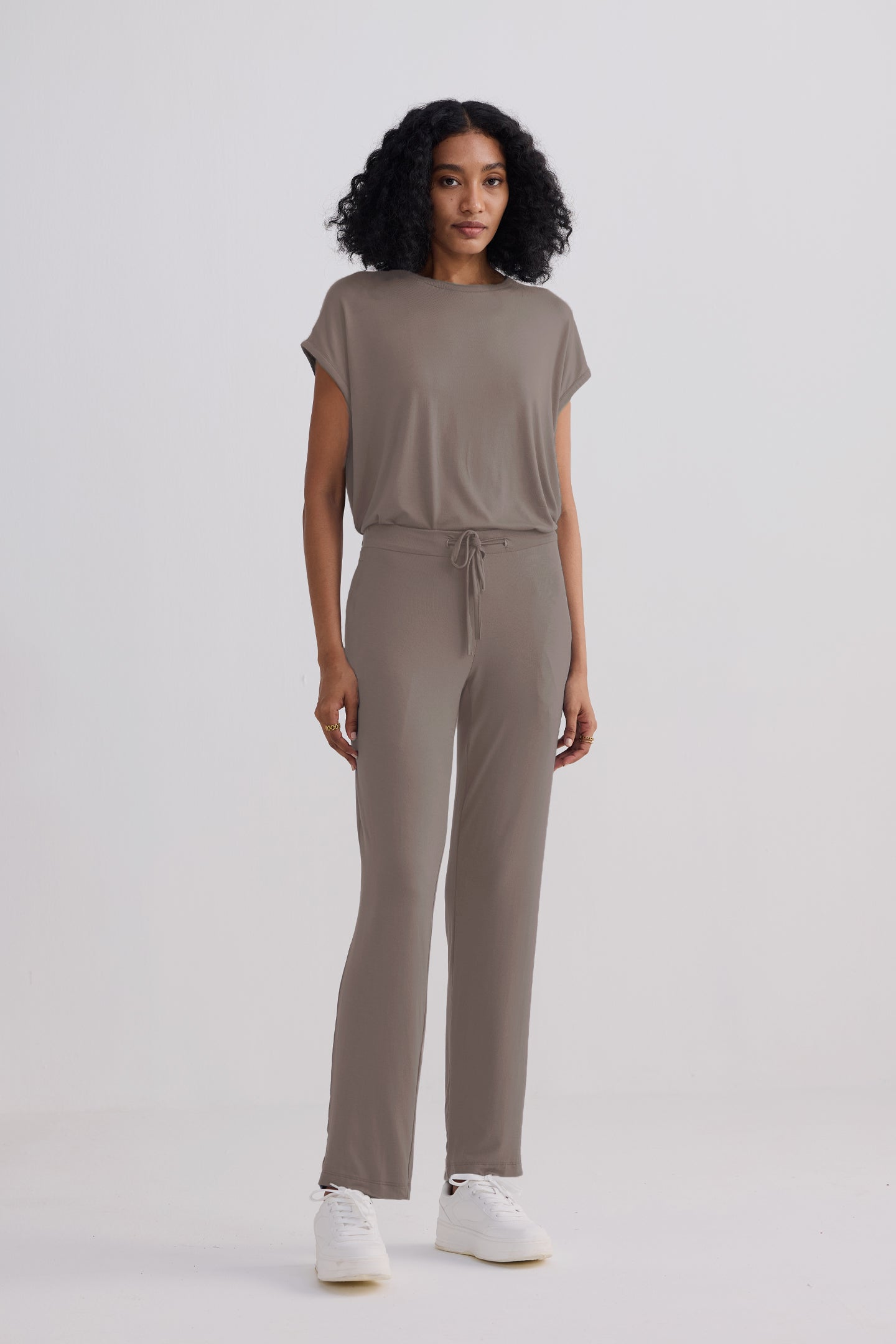 Wide Leg Pant in  Earth Grey