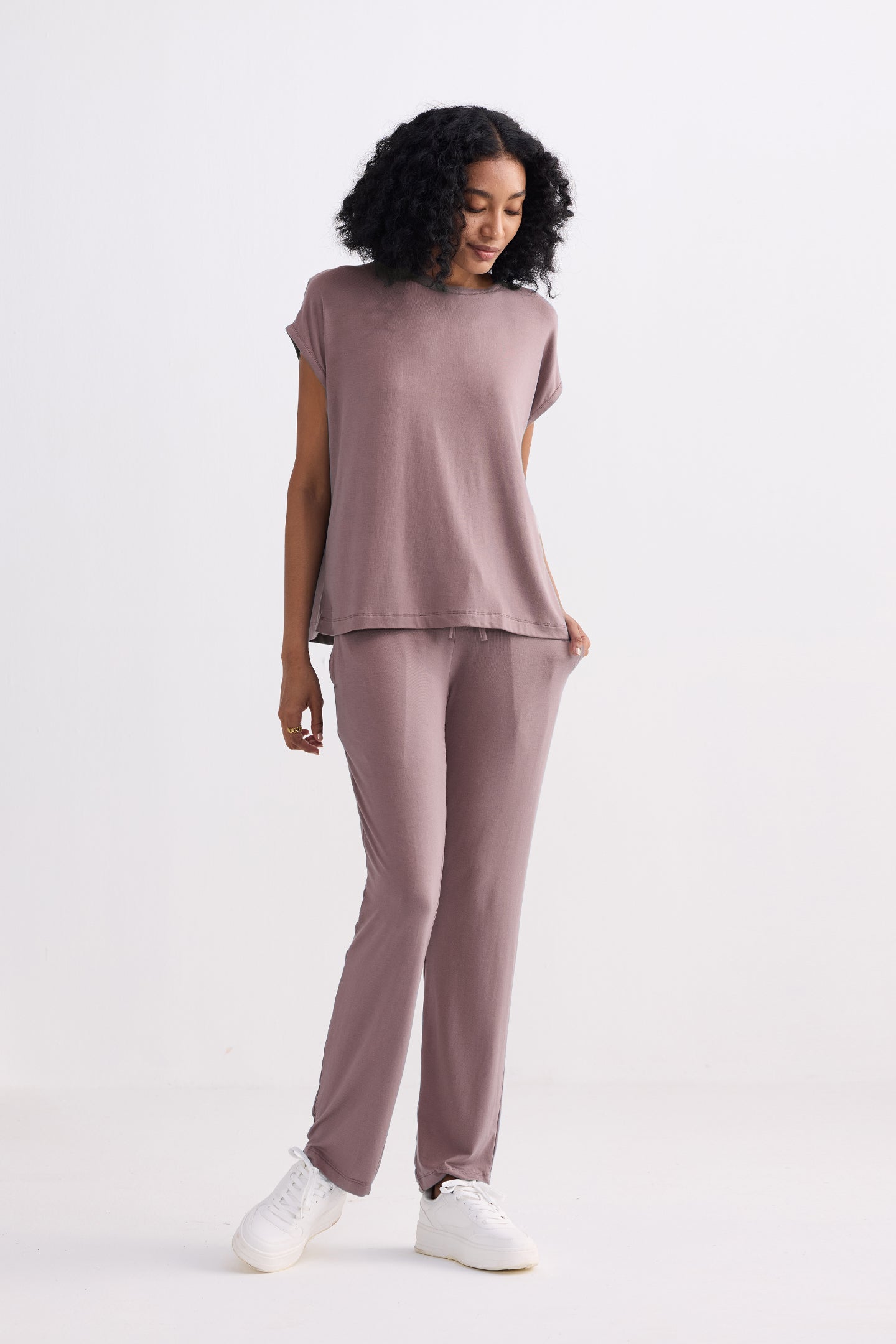 Wide Leg Pant in Dusty Rose
