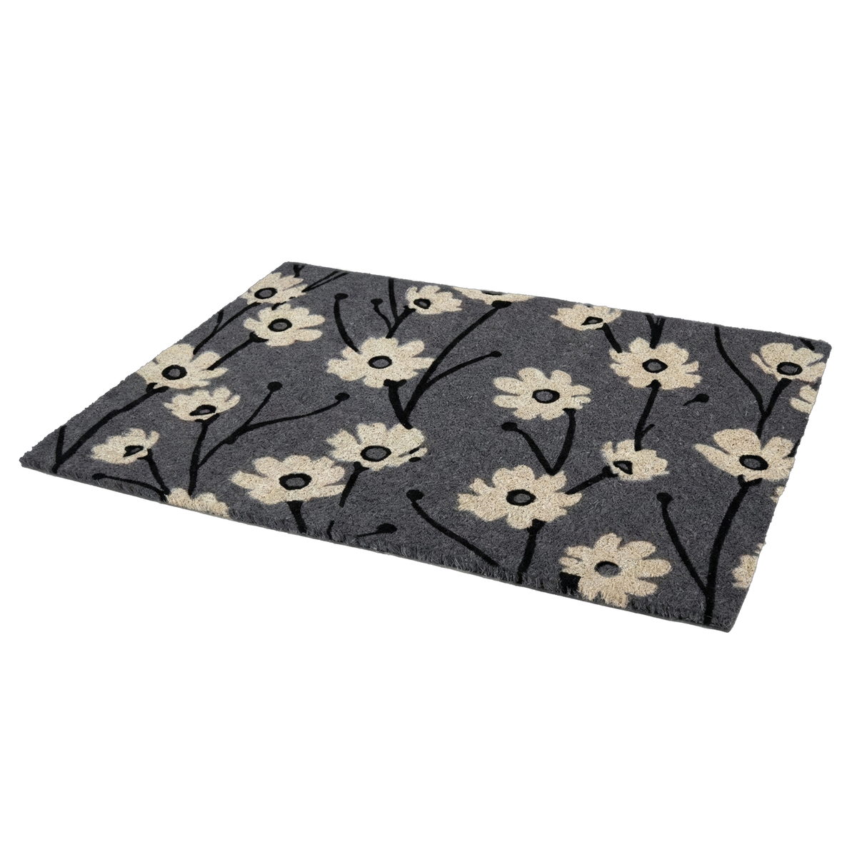 Wild Flowers - Gray Coir Doormat