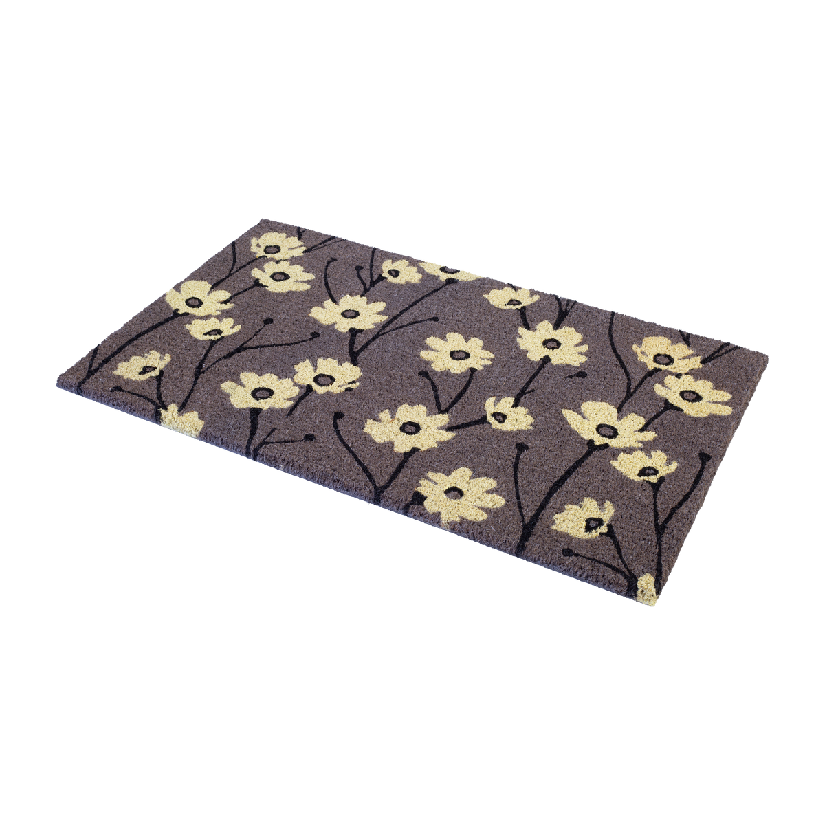 Wild Flowers - Gray Coir Doormat