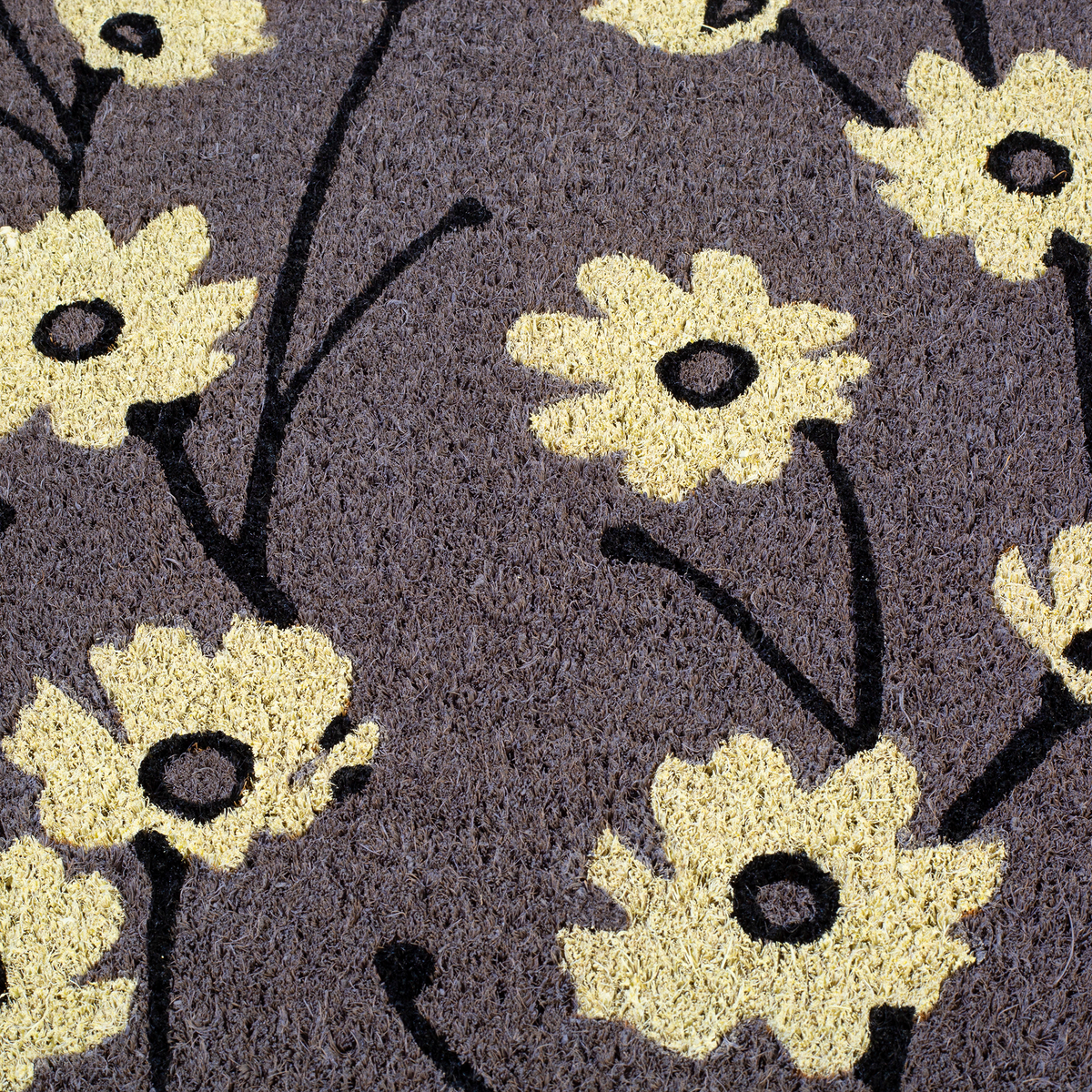 Wild Flowers - Gray Coir Doormat