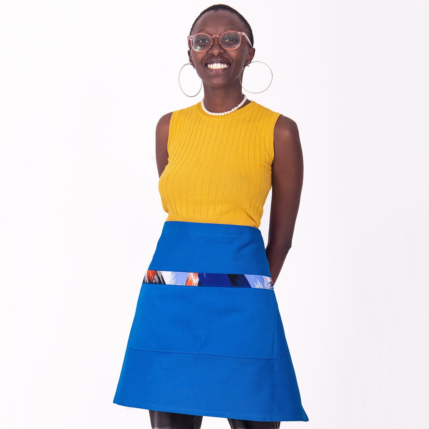 Kitchen Half Apron with Pockets Unisex | Waist Apron – Jikoni #color_zilly-blue