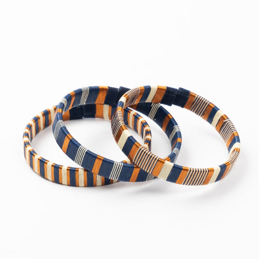 Navy & Copper wire bracelets-TAVWE