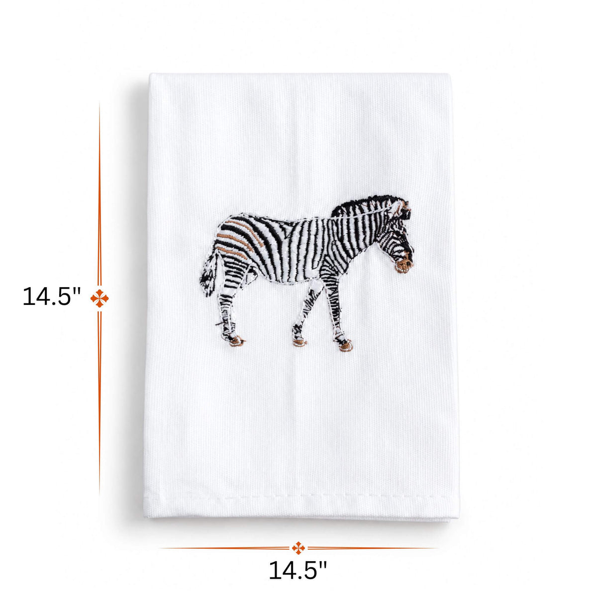 Zebra Embroidered Cotton Napkins - Handmade - EcoDunia #animals_zebra