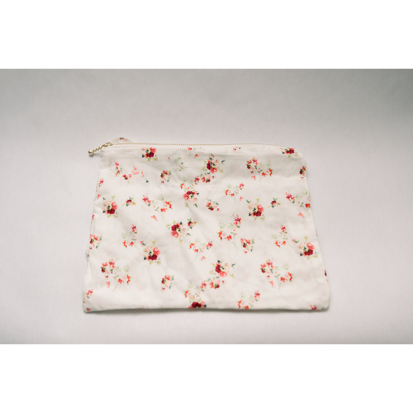 Scarlet Bloom | Timeless Floral Ruffle Zipper Pouch