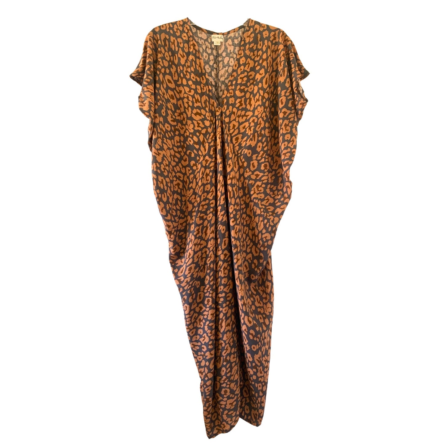 Madella Printed Kaftan Dress in Leopard Dark