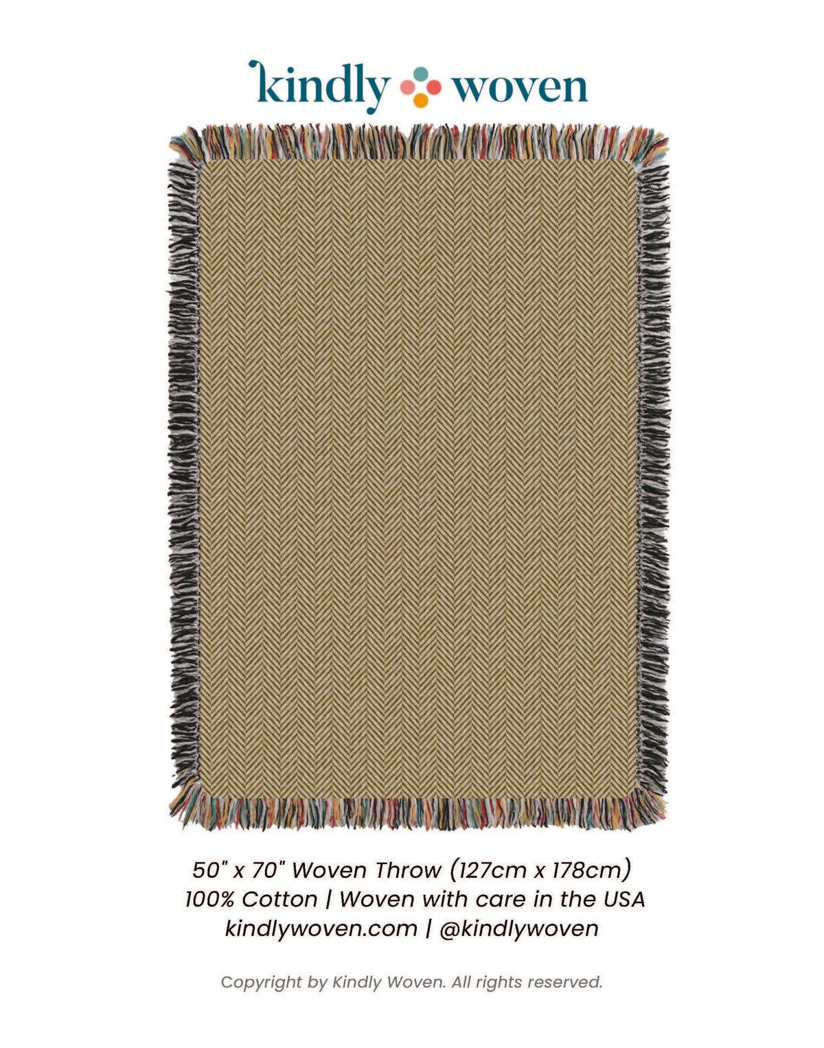 Golden Herringbone Jacquard Woven Throw