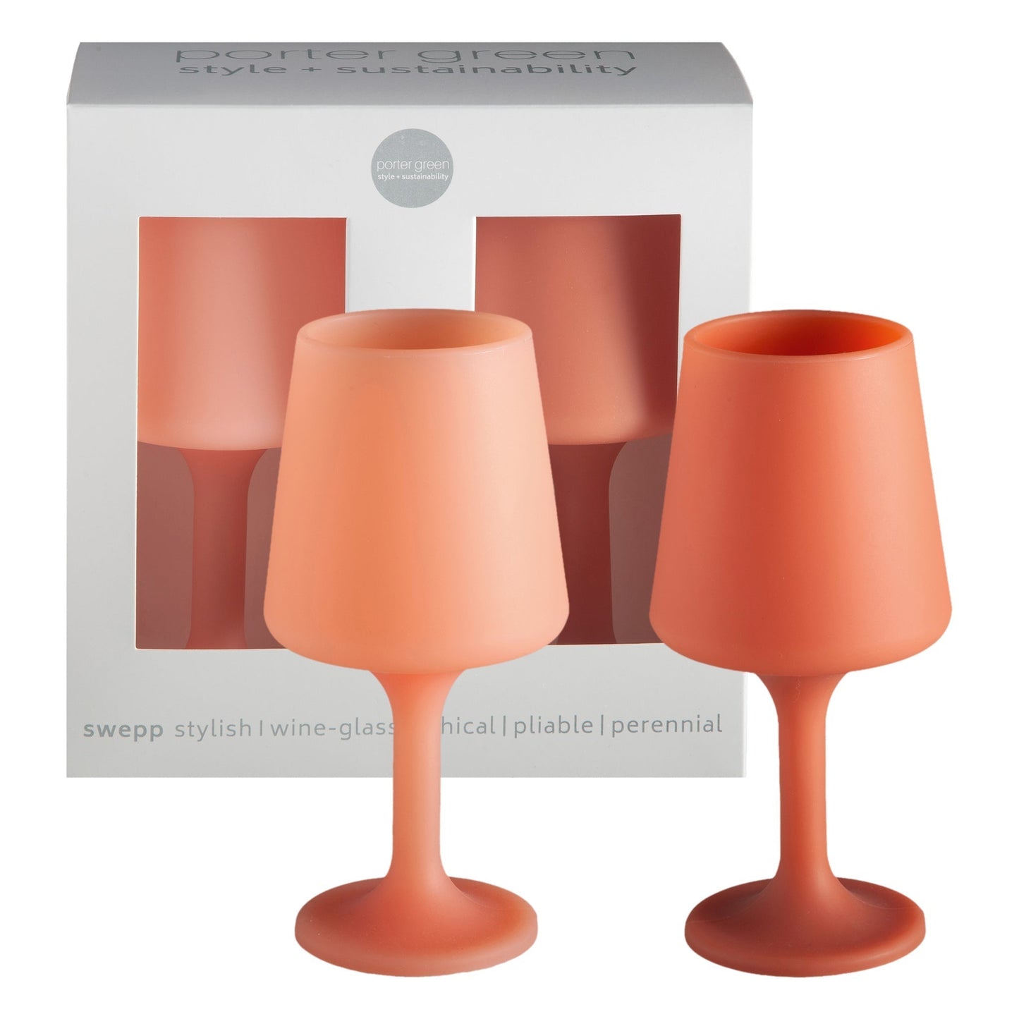 terra + peach | swepp | silicone unbreakable wine glasses