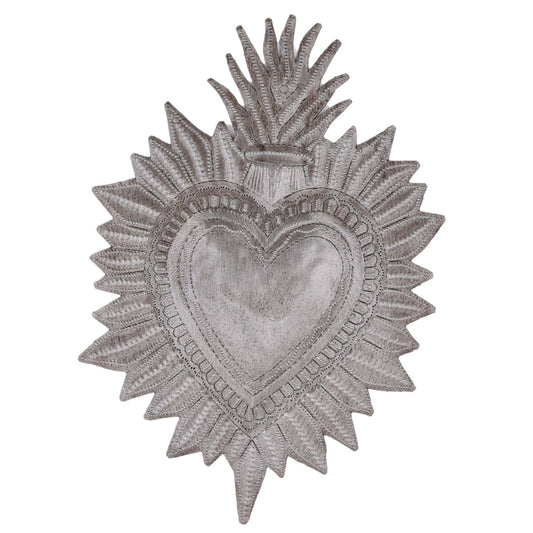 Haitian Metal Sacred Heart 8.5"x6" Handmade Wall Art