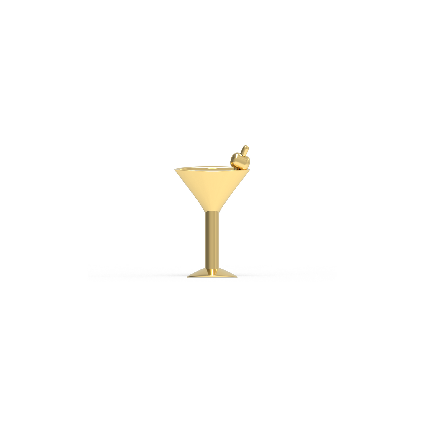 14K Yellow Gold Martini Stud