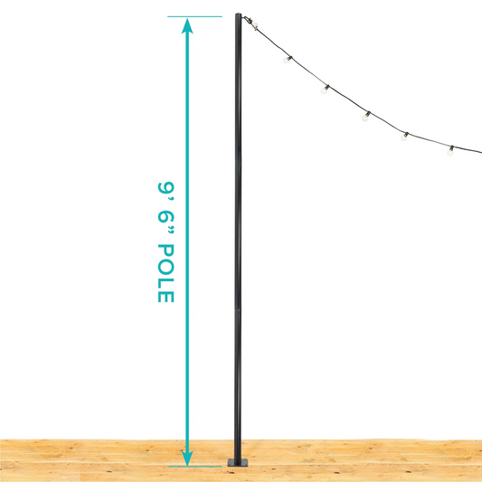 String Light Pole Stand with Mounting Plate