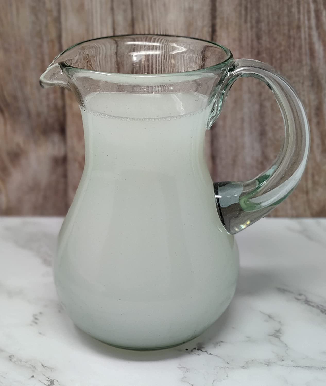 Mexican Hand Blown Glass Pitcher