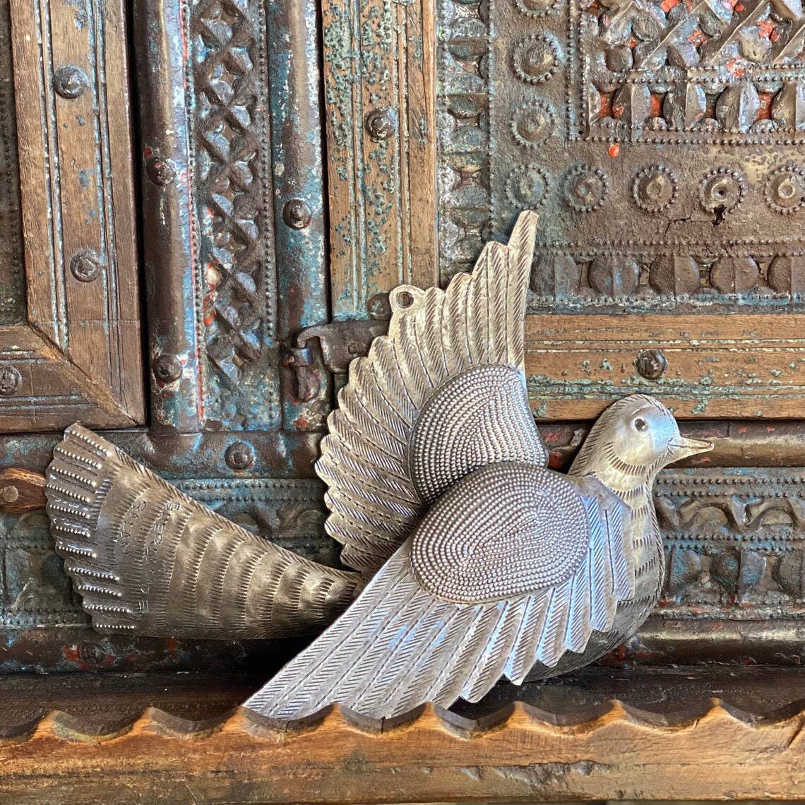 Haitian Metal Doves, Table Top or Wall Art 10 1/2" x 7 1/2"