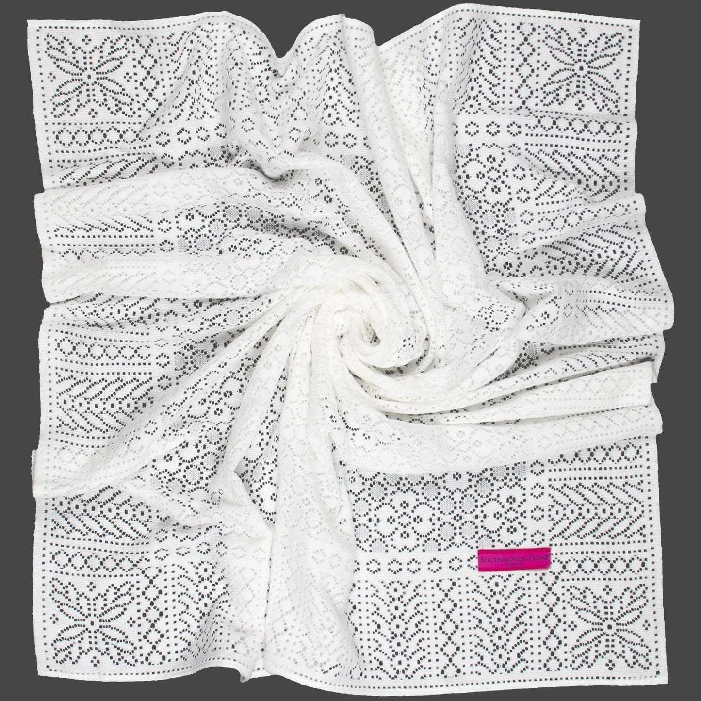 Southampton Home Lace Weave Baby Shawl ~ White ~